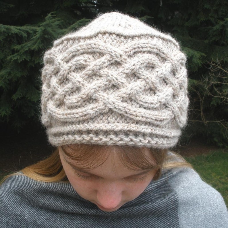 PDF Knitting Pattern-Saxon Braid Cabled Cap image 2