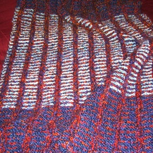 Knitting Pattern Reversible Baby Afghan with Double Knit Stripes image 6
