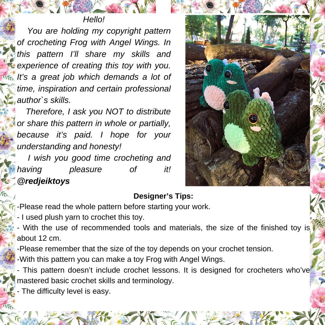 Frog Crochet Pattern Frog Plush Amigurumi Pattern Crochet Pattern for