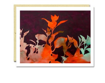 Smoke Bush Shadow Notecard // Everyday Card // Modern Card // Blank Notecard // Plant Card // NW Artist // Rachel Austin Card