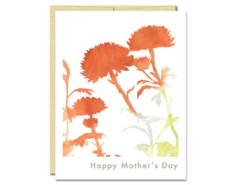 Mother's Day Notecard, Flower Card for Mothers Day, Cute Card By Artist Rachel Austin