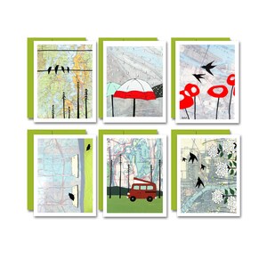 Northwest Map Card Set / Blank Travel Card Box Set of 6 Makes a Great NW Gift image 1