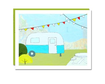 Puget Sound Map Notecard // Blank Card // Camping Card // Airstream Card // Travel Card // Seattle Card // Happy Camper // Rachel Austin
