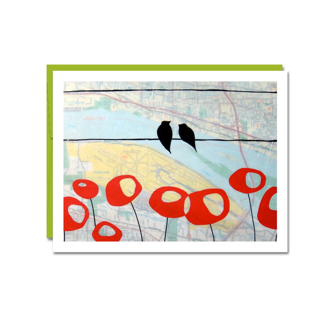 Marine Drive Map Card // Art Card // Blank Card // Modern Etsy