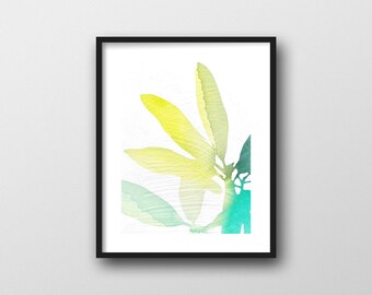 Sunlit Leaves Print // Modern Watercolor Botanical Art Print by Rachel Austin