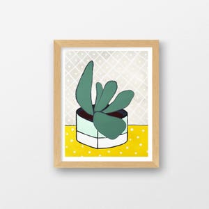 Modern Houseplant Art for Kitchen // 8x10 or 11x14 Art Print by Rachel Austin