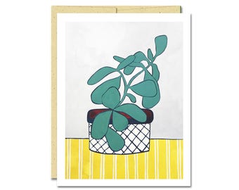 Jade on Gray Notecard // Single Card // Everyday Card // Cactus Card // Blank Notecard // Cute Card // NW Artist // Rachel Austin Card