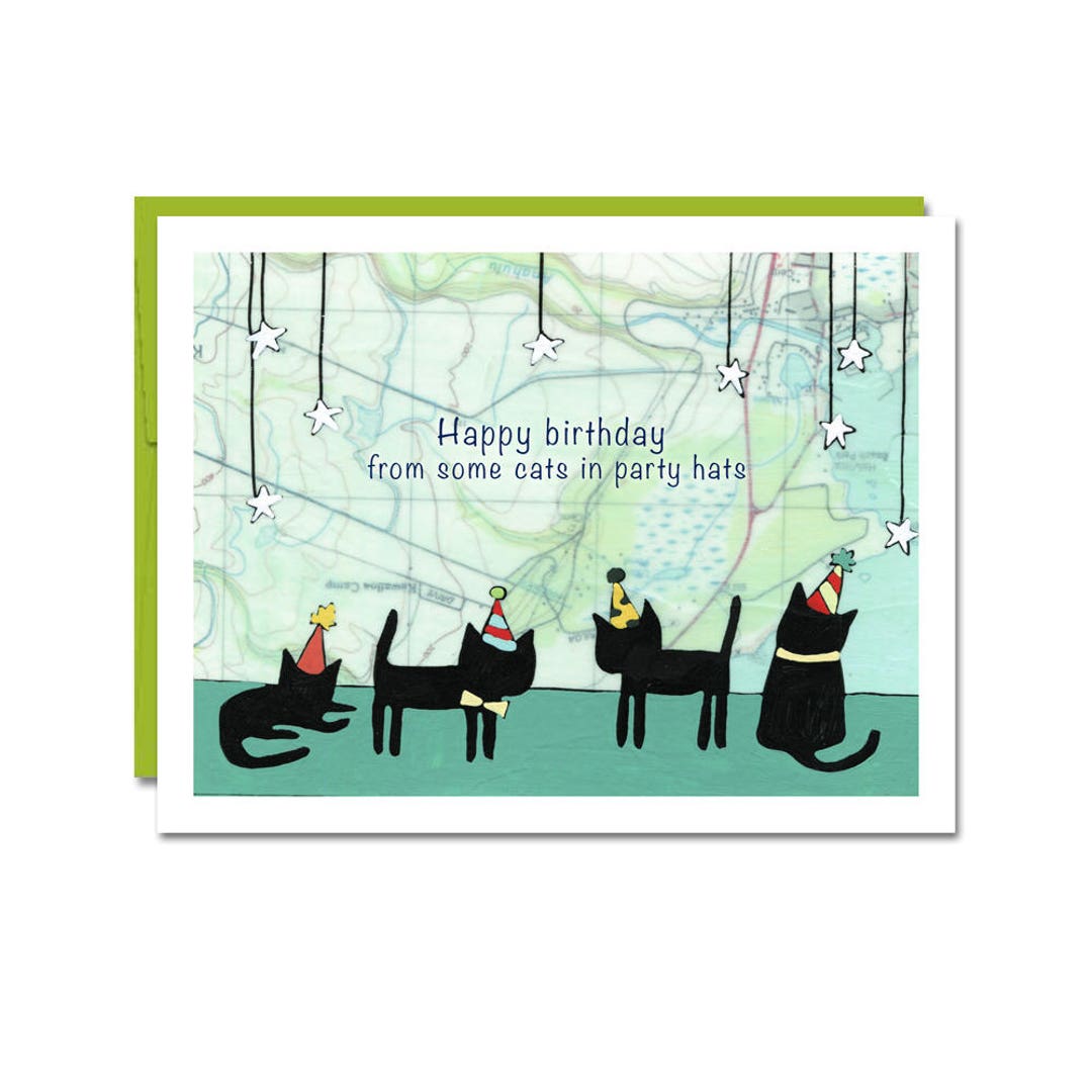 Birthday Card for Party Cats - Etsy
