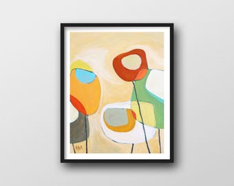 Abstract Art Print for Modern Gallery Wall or Mid Century Decor // 8x10 or 11x14 Poppy Art Print