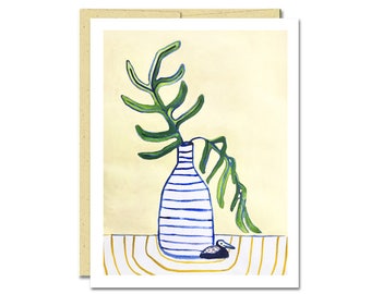 Polypody Fern Houseplant Notecard // Single Card // Everyday Card // Blank Notecard // Cute Card // NW Artist // Rachel Austin