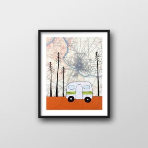 Airstream Decor avec Austin Texas Map Art // Wanderlust Gift for Traveler 8x10 ou 11x14 Art Print