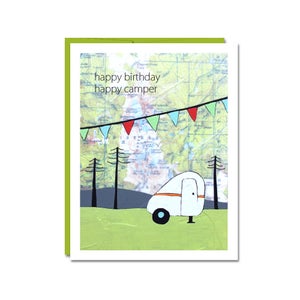 Happy Camper Birthday Map Card