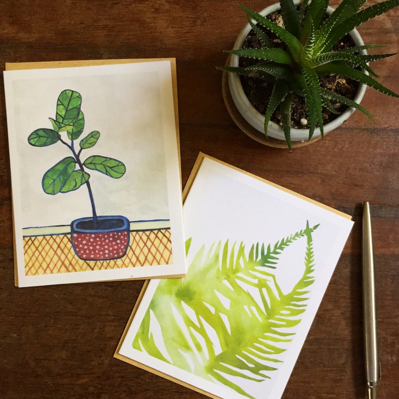Thinking of You Card // Leaf Sympathy Card with Botanical Watercolor image 3