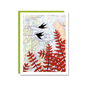 Vashon Island Card // Cute Everyday Card // Map Card // Washington Card // Love Bird Card // Blank Card // Rachel Austin Cards image 1