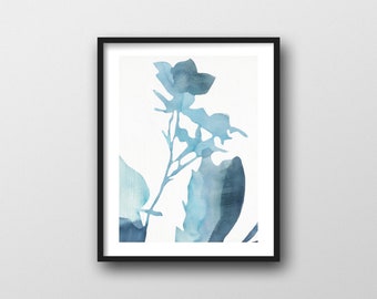 Abstract Floral Watercolor / 11x14 Print of Peaceful Art for Home or Office