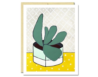 Dots Houseplant Notecard // Everyday Card // Cactus Card // Blank Notecard // Cute Card // NW Artist // Rachel Austin Card