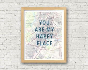 Austin You Are My Happy Place Print, 11x14 Travel Inspiration Print, Austin Texas Gift