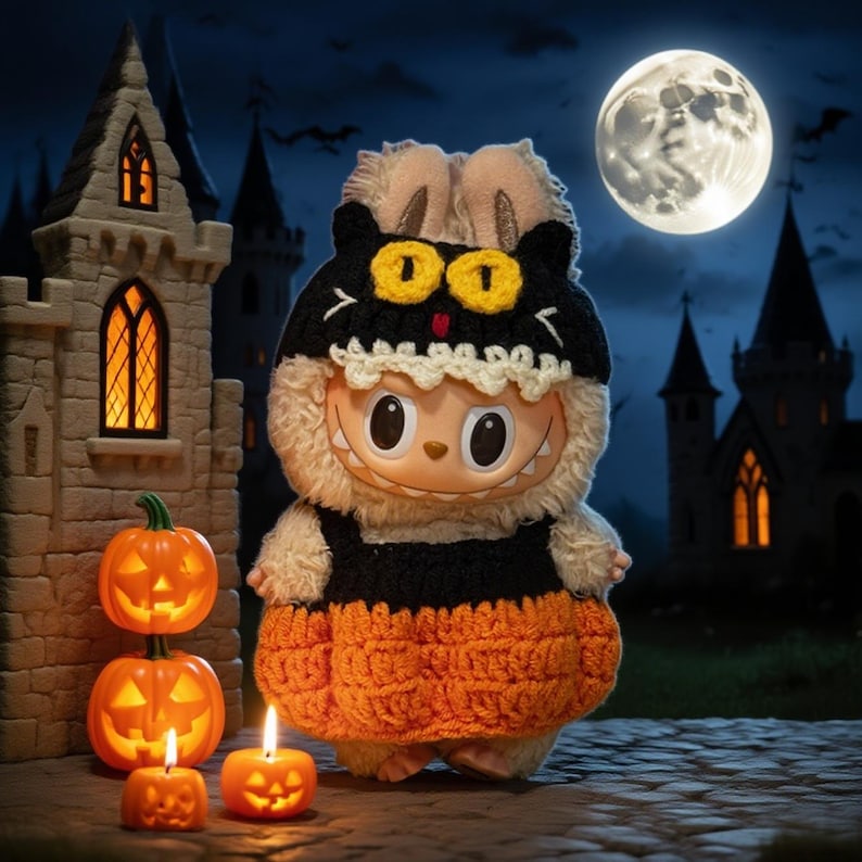 Halloween Labubu Outfit – Handmade Pumpkin Dress Costume With Hat ...