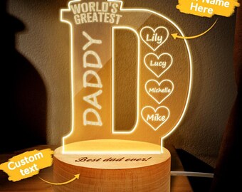 Custom Name Bedroom Night Light Best Gifts For Father