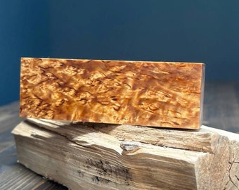 Karelian Birch Stabilized Wood Block in Natural Color, Perfect For Woodworking Projects, Knife Handles and Pen Turning