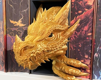 Dragon 3D Figure Book Nook Serre-livres 20 cm | Décoration d’étagère de livre | Figurine fantastique