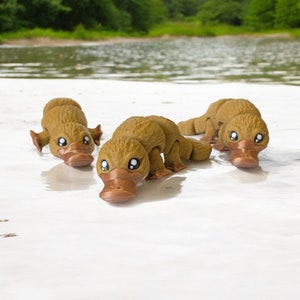 Figurine 3D minuscule ornithorynque (posable) - 3DPrintZoo | Décoration de bureau | Mini-Animal Flexi