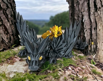 Tiny Wyvern und Crystal Wing Drachen 3D Figuren 2er Set | Fourth Wing / Iron Flame inspiriert | Buchmerch