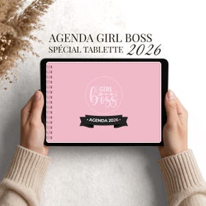 Agenda digital 2026 Girl boss | Planner numérique en français | 53 semainiers version horizontale | Calendriers, plannings format paysage