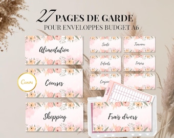 27 Pages de garde pour enveloppes budget zip | Défis pour économiser | Catégories à imprimer avec trackers | +3 modèles vierges & lien Canva