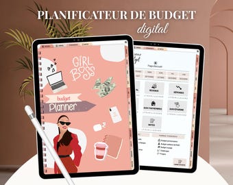 Lady Boss Digital Budget Planner | Financial Tracker in French | Undated Digital Organizer for That Girl | 139-Page Budget Planner