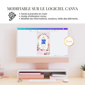Invitación de boda personalizable en francés | Invitación de ceremonia imprimible de tres páginas | Diseño elegante | Invitación + programa imagen 4