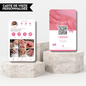 Carte de visite style Instagram pour Nail tech ongles | Coordonnées prothésiste ongulaire sous forme de feed | Personnalisation rapide