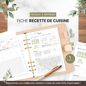 Fiche recette pour organisation de repas | PDF en français à imprimer | Recette de cuisine