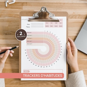 Habit Trackers | Printable or annotated PDF in French | Two habit tracking sheets | Monthly and weekly versions