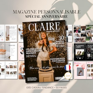 French birthday magazine | Customizable 30th birthday magazine on Canva | Printable birthday gazette | Original gift for a friend