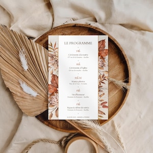 Customizable wedding invitation in French | 3-page printable ceremony invitation | Elegant design | Invitation + program, Canva image 5