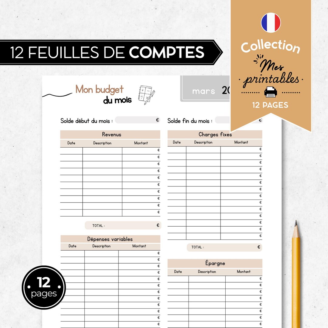 GRIRIW - Carnet De Budget Portable Avec Feuilles Détachables Pour Organiser Ses Finances Et Suivre Ses Dépenses Facilement
