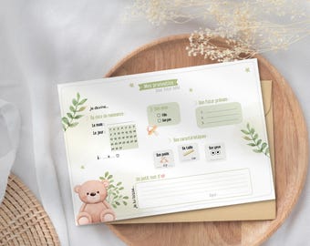 Birth prediction card | Predictions for future baby, baby shower | Printable PDF for baby shower / gender reveal