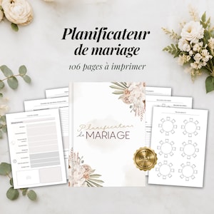 Wedding Planner PDF | Wedding planner in francese | Guida stampabile A4 di 106 pagine | Libro organizzatore della cerimonia