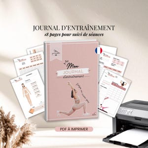 Training and Fitness Journal | Fitness Planner | Printable PDF for Sports in French | Tracking of Exercise Sessions, 18 Practical Sheets