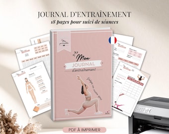 Training and Fitness Journal | Fitness Planner | Printable PDF for Sports in French | Tracking of Exercise Sessions, 18 Practical Sheets