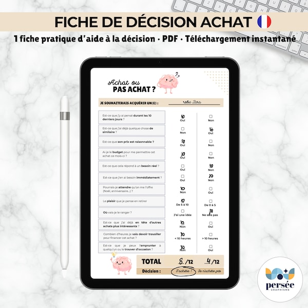 Fiche achat aide à la décision questionnaire achat impulsif en français