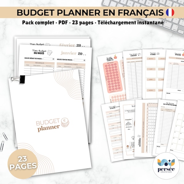 Budget planner complet gestion de budget en français à imprimer Planificateur non daté