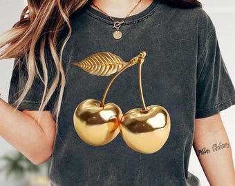 Comfort Colors Vintage Cherry Shirt, Cherry Tee, Fruit Shirt, Summer Tee, Food Lover Gift, Cherry Lover Tee, Retro Cherry Shirt, Cherry Tee