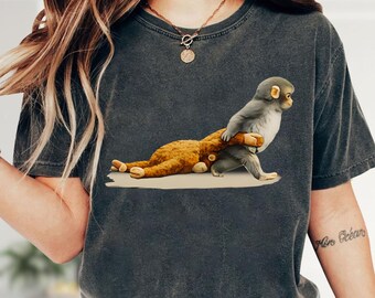 Comfort Colors Monkey Punch Graphic T-Shirt, Baby Monkey Holding Plush Toy Shirt, Animal Lover Gifts, Cute Cozy Shirt, Viral Monkey Shirt