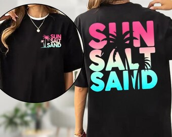 Comfort Colors Sun Sand Salt Beach T-Shirt, Summer Shirt, Trendy Beach Tee For Women, Summer Vacation Shirts, Womens Beach Shirt, Summer Tee