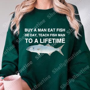 Buy A Man Eat Fish PNG, Funny Fishing Life Lesson Design Full of Whimsical Digital Humor And Quirky Angler Energy