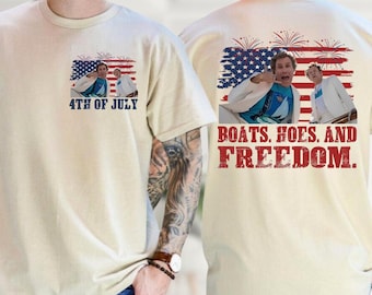 Boats Hoes and Freedom Shirt, Patriotic America T-Shirt, USA Flag Graphic Tee, Funny Meme Hoodie, Freedom Sweatshirt, 4th of July Gift