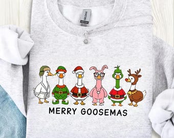 Comfort Colors Merry Goosemas T-Shirt, Funny Christmas Goose Shirt, Jolly Santa Goose Tee, Festive Goose Lover Gift, Xmas Goose Shirt