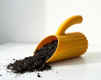 Pala para tierra acanalada con mango ergonómico / Pala de boca ancha para macetas de interior, suculentas y mezclas de aráceas